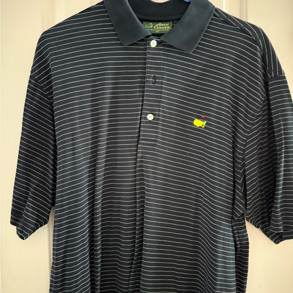 Men's Black Striped Polo Shirt
